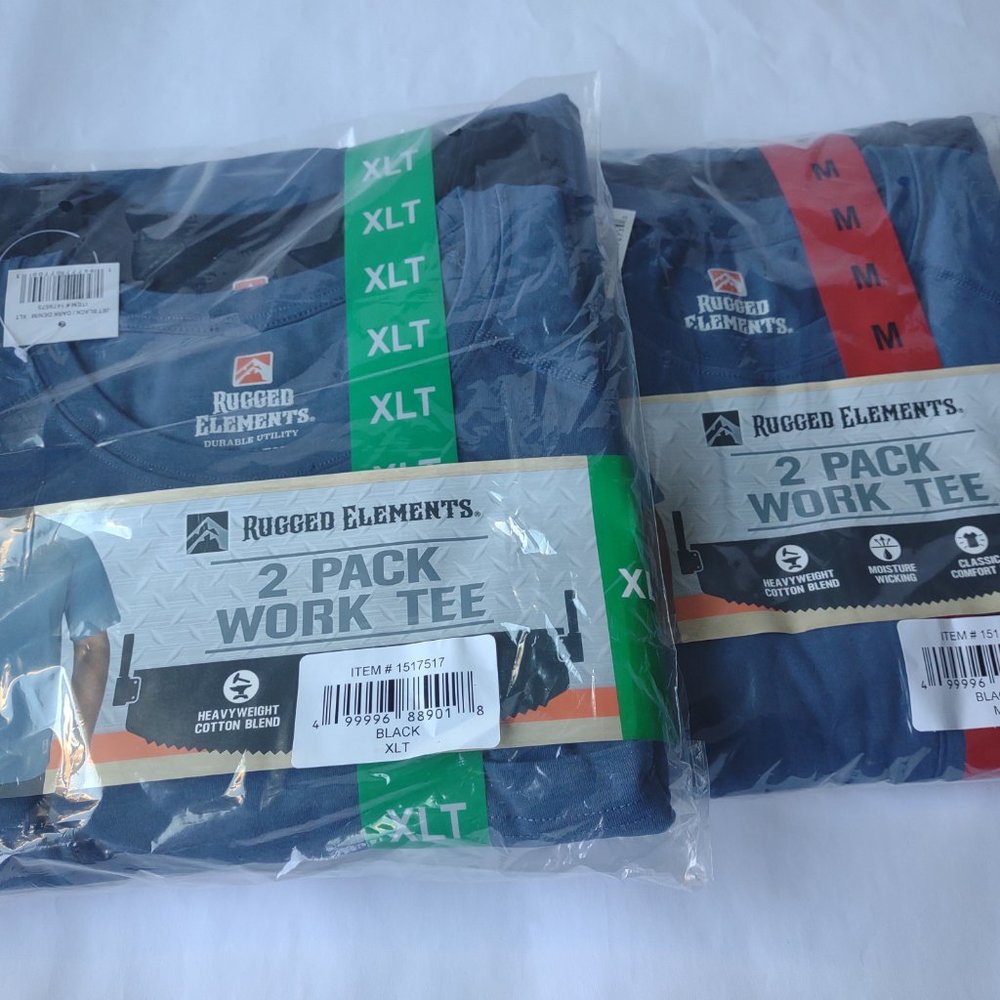 NWT Rugged Elements Mens 2 PACK Heavyweight Work Tees NEW - Picture 5 of 6